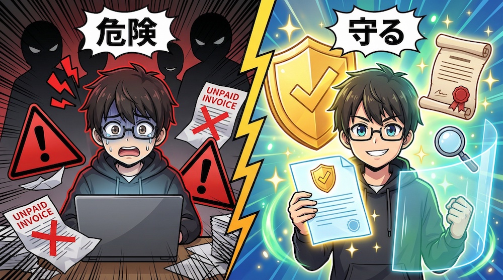 【危険】その請求書、未回収リスクはありませんか?フリーランスが自分を守る契約の知識
